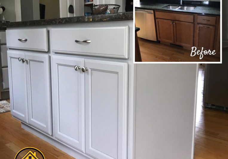 Kitchen cabinet stained