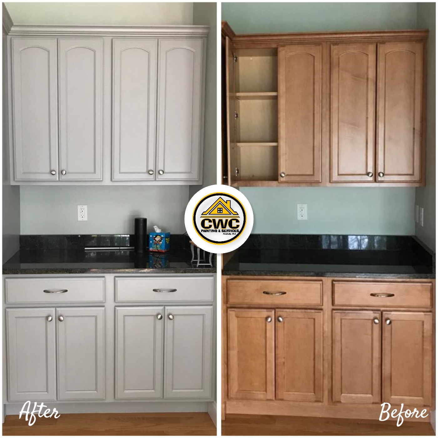 Kitchen cabinet stained