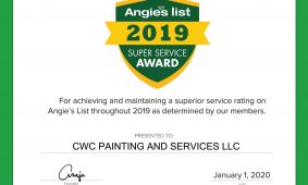 CWC Painting Earns 2019 Angie’s List Super Service Award